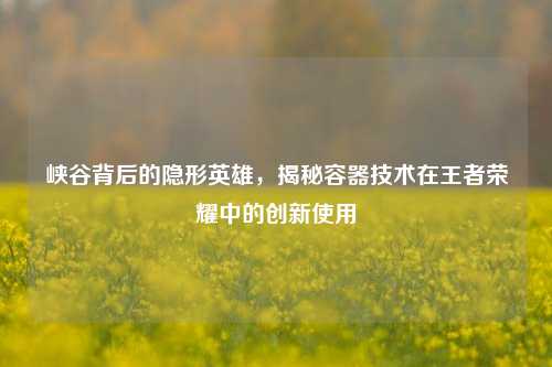峡谷背后的隐形英雄，揭秘容器技术在王者荣耀中的创新使用