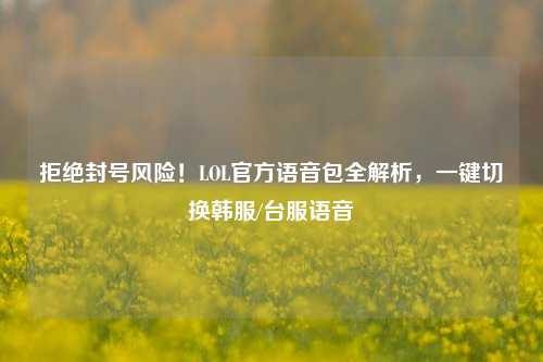 拒绝封号风险！LOL官方语音包全解析，一键切换韩服/台服语音