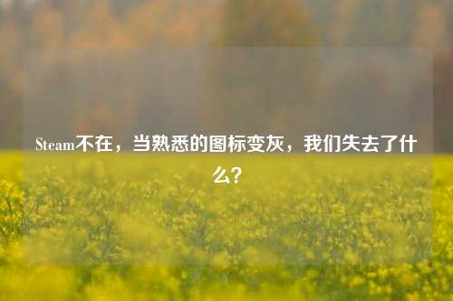 Steam不在，当熟悉的图标变灰，我们失去了什么？