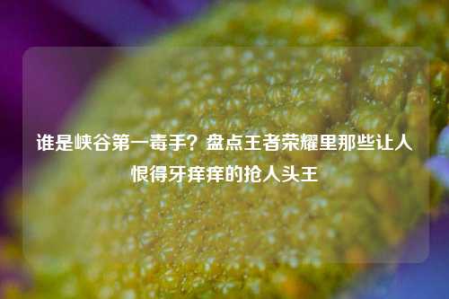 谁是峡谷第一毒手？盘点王者荣耀里那些让人恨得牙痒痒的抢人头王