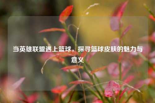 当英雄联盟遇上篮球，探寻篮球皮肤的魅力与意义