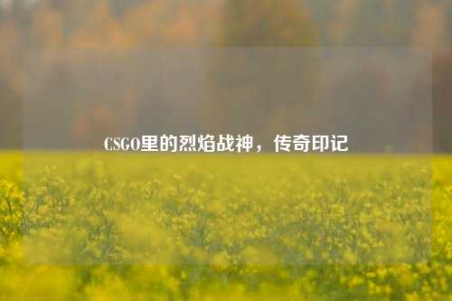 CSGO里的烈焰战神，传奇印记