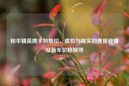 和平精英携手特斯拉，虚拟与现实的速度碰撞及新车价格探寻
