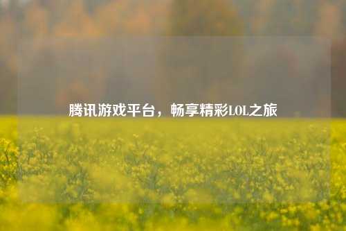 腾讯游戏平台，畅享精彩LOL之旅