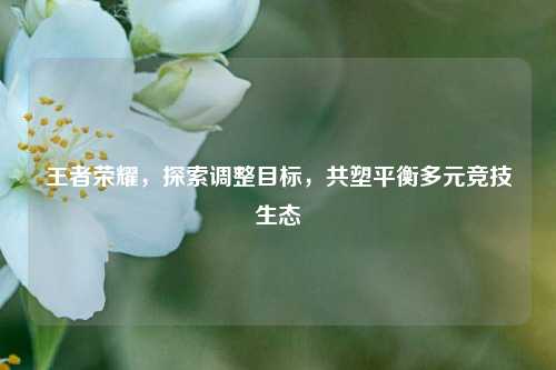王者荣耀，探索调整目标，共塑平衡多元竞技生态