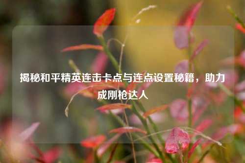 揭秘和平精英连击卡点与连点设置秘籍，助力成刚枪达人