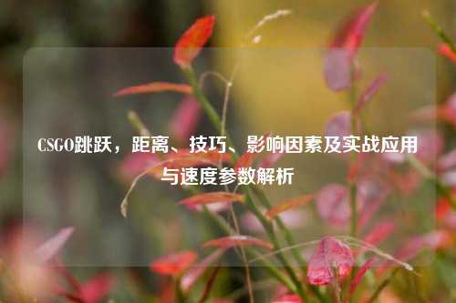 CSGO跳跃，距离、技巧、影响因素及实战应用与速度参数解析