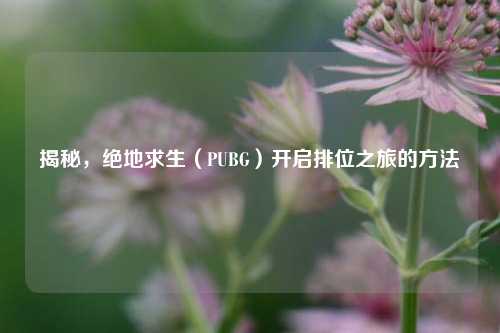 揭秘，绝地求生（PUBG）开启排位之旅的方法