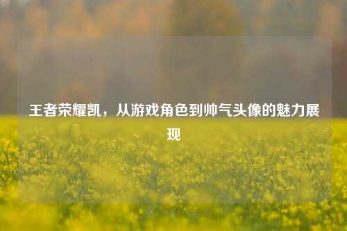 王者荣耀凯，从游戏角色到帅气头像的魅力展现