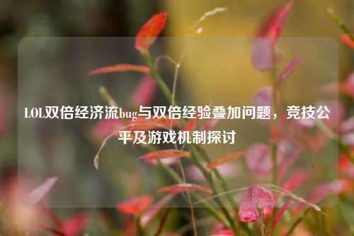 LOL双倍经济流bug与双倍经验叠加问题，竞技公平及游戏机制探讨