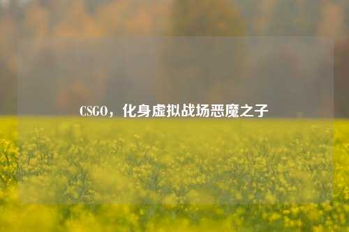 CSGO，化身虚拟战场恶魔之子