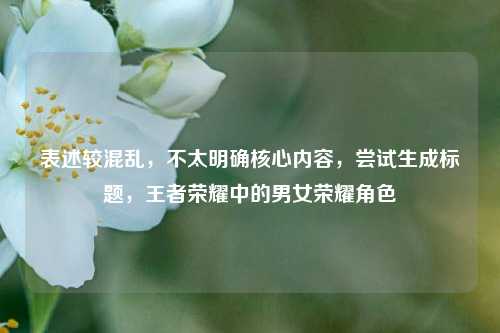 表述较混乱，不太明确核心内容，尝试生成标题，王者荣耀中的男女荣耀角色