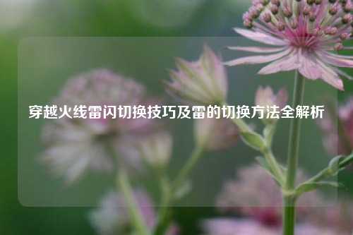 穿越火线雷闪切换技巧及雷的切换方法全解析
