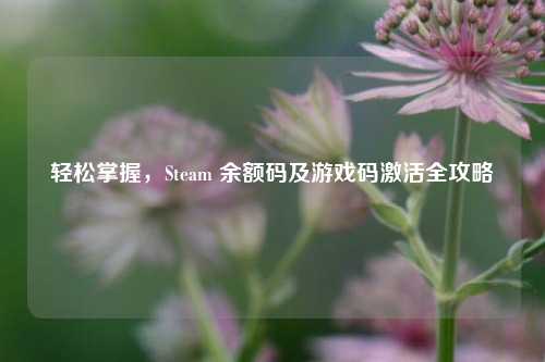 轻松掌握，Steam 余额码及游戏码激活全攻略