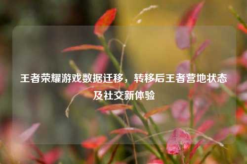 王者荣耀游戏数据迁移，转移后王者营地状态及社交新体验