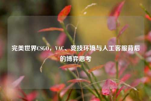 完美世界CSGO，VAC、竞技环境与人工客服背后的博弈思考