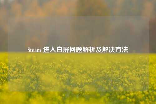 Steam 进入白屏问题解析及解决方法