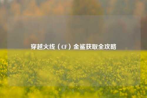 穿越火线（CF）金鲨获取全攻略