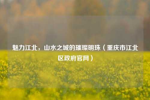 魅力江北，山水之城的璀璨明珠（重庆市江北区政府官网）