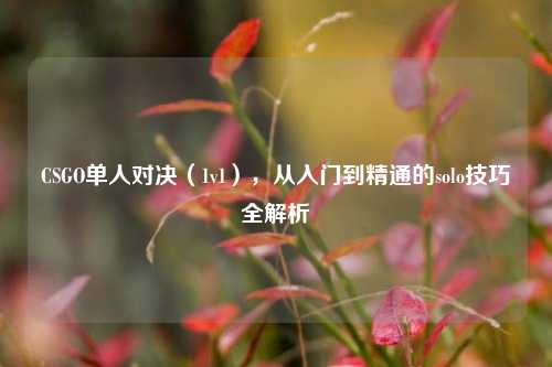 CSGO单人对决（1v1），从入门到精通的solo技巧全解析