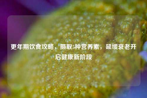 更年期饮食攻略，摄取5种营养素，延缓衰老开启健康新阶段