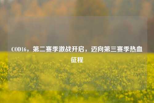 COD16，第二赛季激战开启，迈向第三赛季热血征程