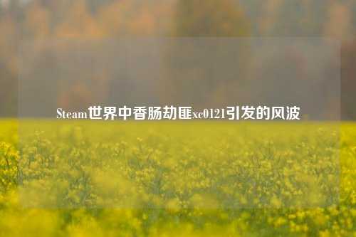 Steam世界中香肠劫匪xc0121引发的风波