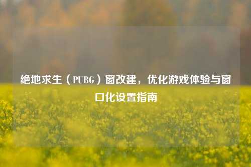 绝地求生（PUBG）窗改建，优化游戏体验与窗口化设置指南