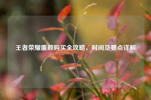 王者荣耀廉颇购买全攻略，时间及要点详解