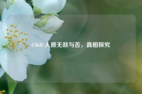 CSGO 人质无敌与否，真相探究