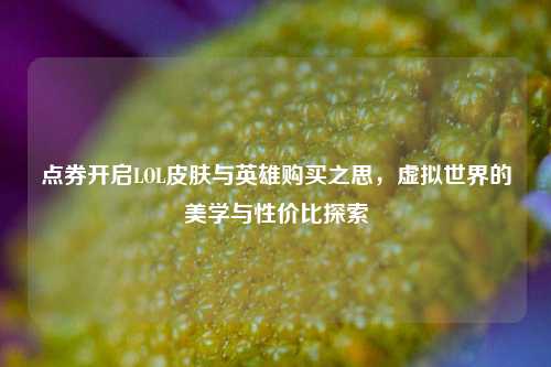 点券开启LOL皮肤与英雄购买之思，虚拟世界的美学与性价比探索