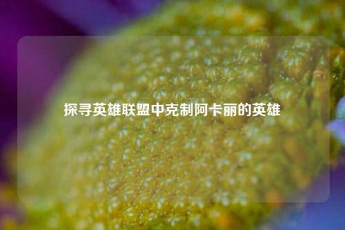 探寻英雄联盟中克制阿卡丽的英雄