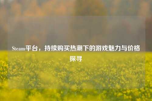 Steam平台，持续购买热潮下的游戏魅力与价格探寻