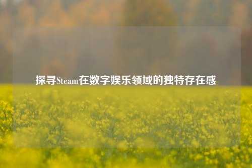 探寻Steam在数字娱乐领域的独特存在感