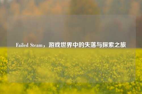 Failed Steam，游戏世界中的失落与探索之旅