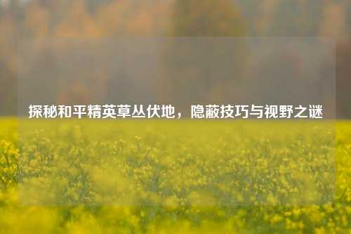 探秘和平精英草丛伏地，隐蔽技巧与视野之谜