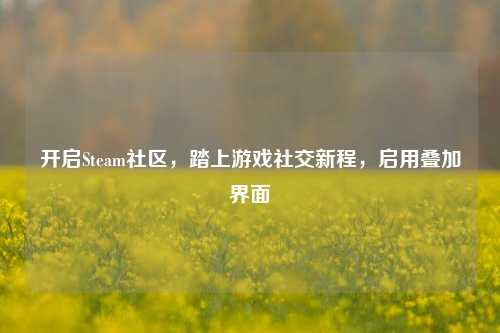 开启Steam社区，踏上游戏社交新程，启用叠加界面