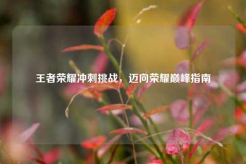 王者荣耀冲刺挑战，迈向荣耀巅峰指南
