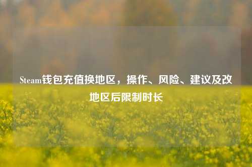 Steam钱包充值换地区，操作、风险、建议及改地区后限制时长