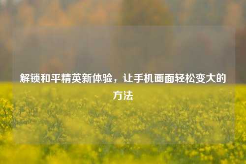 解锁和平精英新体验，让手机画面轻松变大的方法