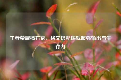 王者荣耀橘右京，铭文搭配铸就超强输出与生存力