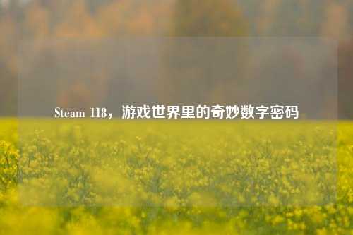 Steam 118，游戏世界里的奇妙数字密码
